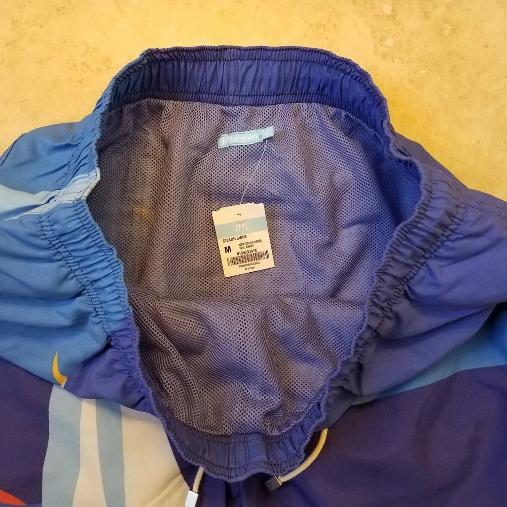 J. McLaughlin Sail Away Men Gibson Swim Shorts Water Trunks‎ Blue Size M NEW